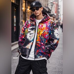 Hotel Tango Limited Edition Brandalised Boy Praying wind breaker size L